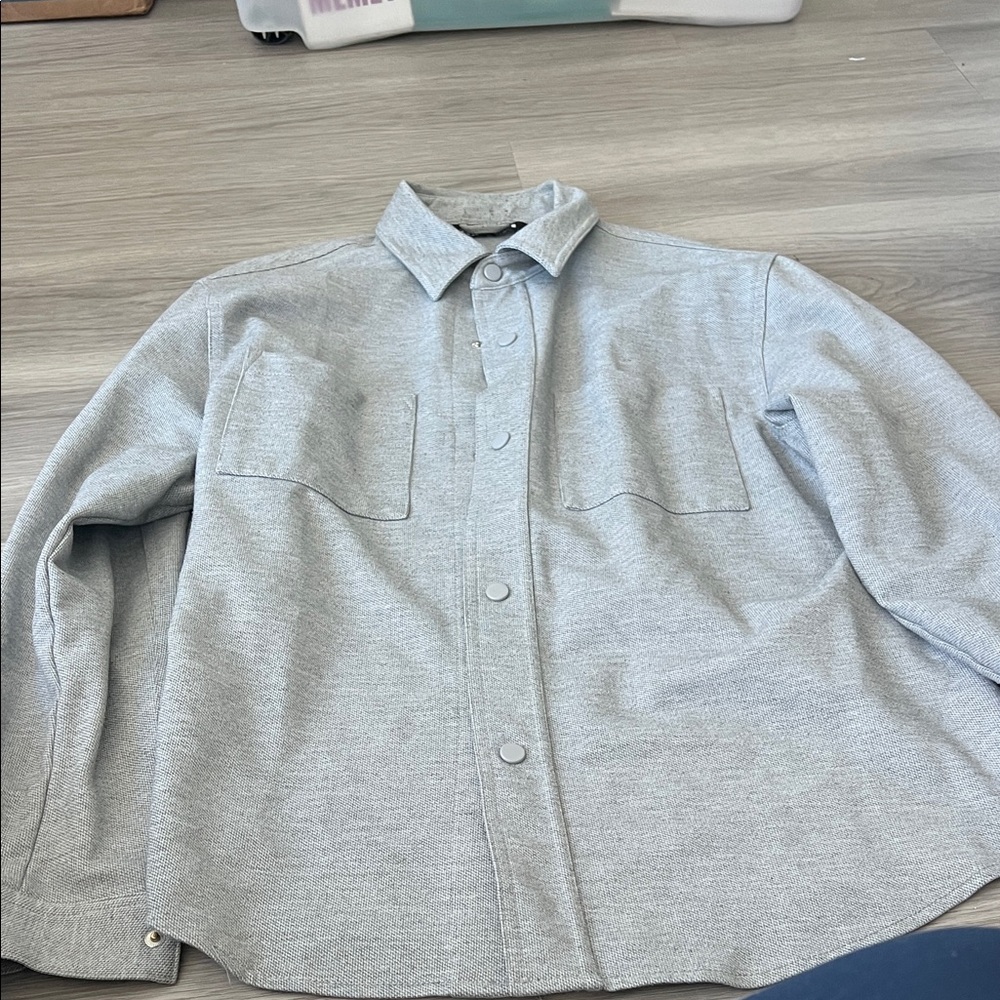 Zara Light Gray Casual Button-Down Shirt
